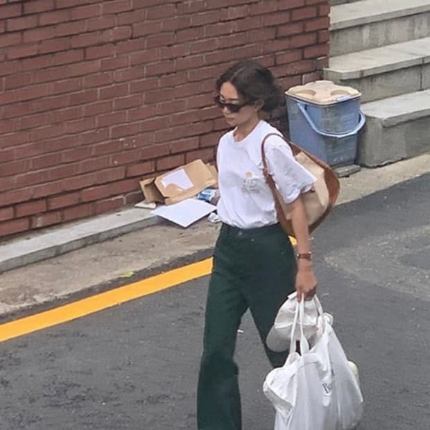 더바넷 그린 볼리드 데님 팬츠