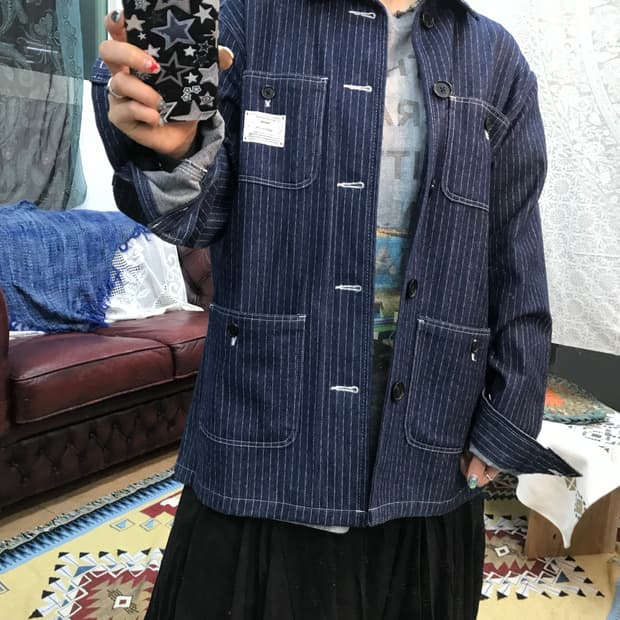 BLUE WATER URBAN GARMENT 스트라이프 워크자켓 