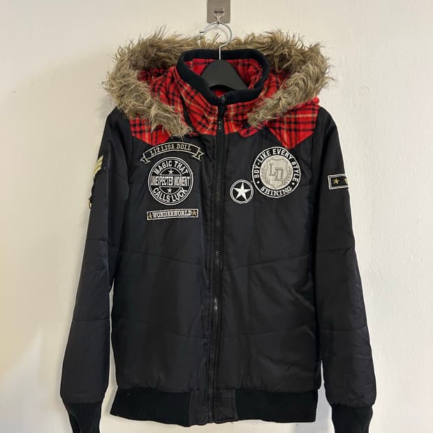 LIZ LISA DOLL 체크 리버서블 퍼후드 패딩 점퍼