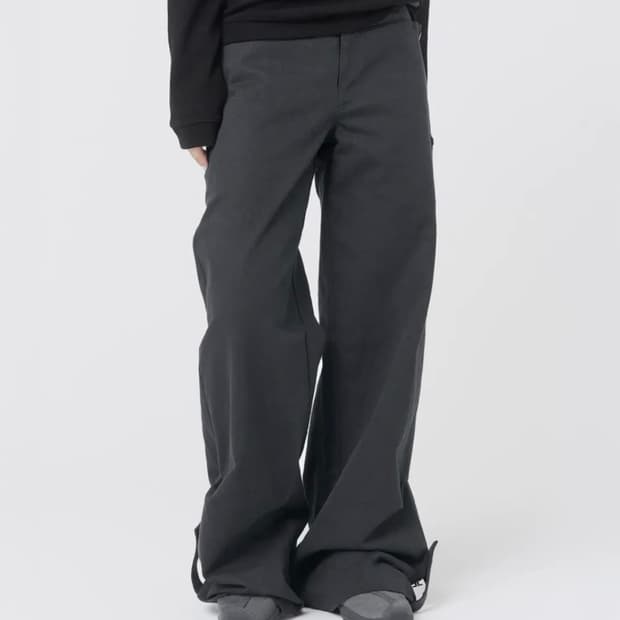 미세키서울 Flap layered wide pants charcoal