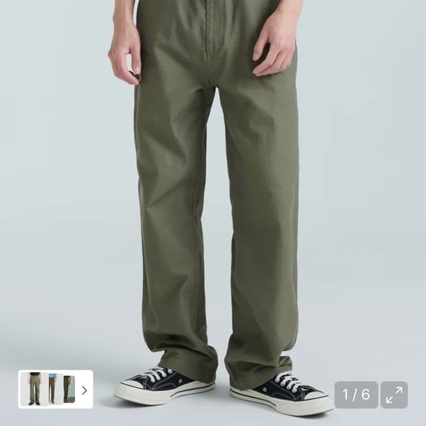 무탠다드 백 사틴 오피서 팬츠 올리브 카키 42인치