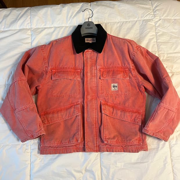 Stussy Washed Canvas Shop Jacket Orange