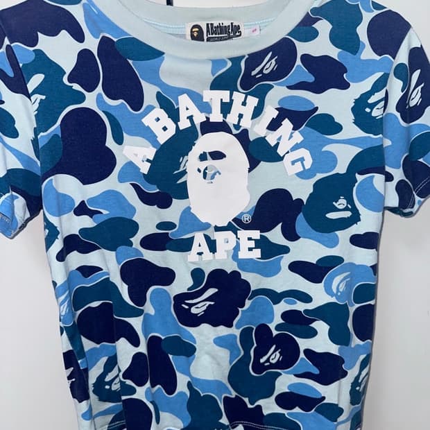 베이프 ABC우먼 블루카모 반팔티