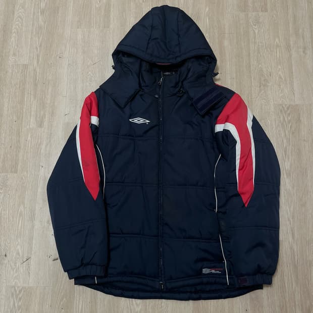 엄브로 올드스쿨 로고 후드 푸퍼 패딩 XL/105 