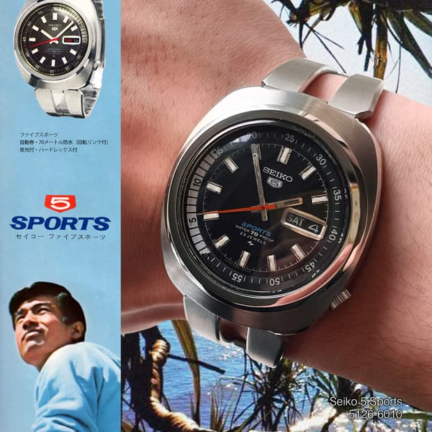 세이코 5 스포츠 JDM 5126-6010 빈티지 오토매틱 시계
