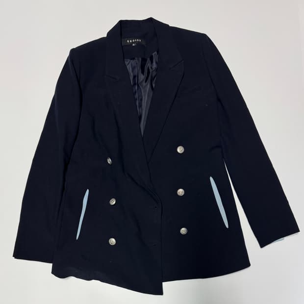 여성 에고이스트 더블 블레이저 정장 자켓 네이비 55 66