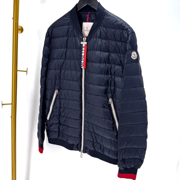 [4사이즈] 몽클레어 삼선 봄버 경량패딩 네이비