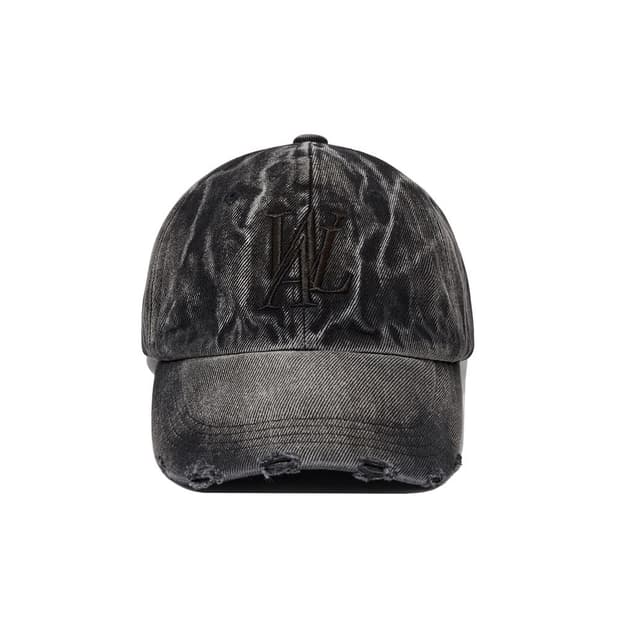 우알롱 시그니쳐 데미지 데님 볼캡