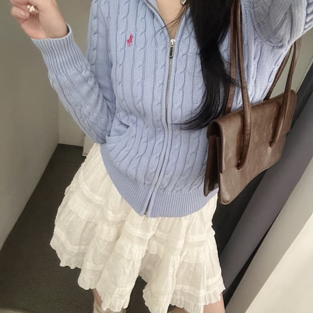 랄프로렌 스포츠 케이블 니트집업 