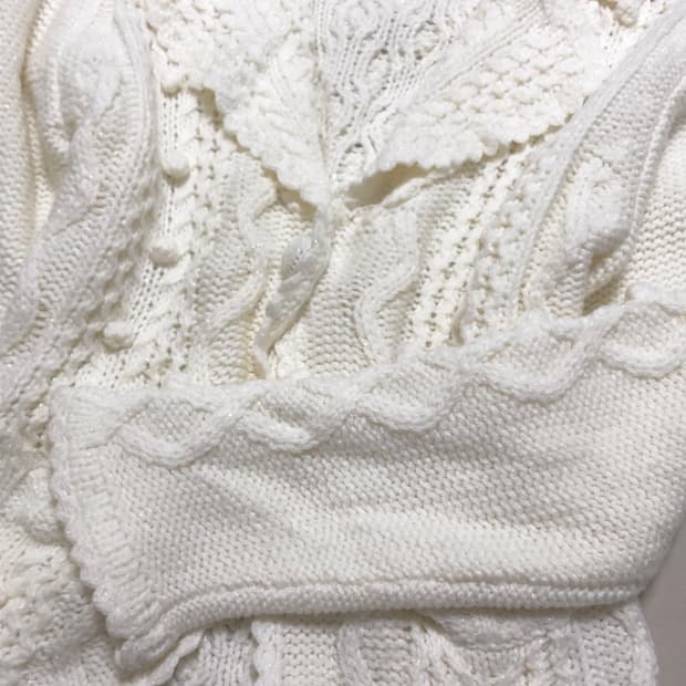 빈티지 모리걸 방울 니트 가디건