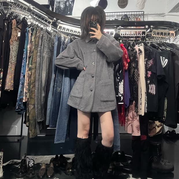 버버리 미디 그레이 자켓