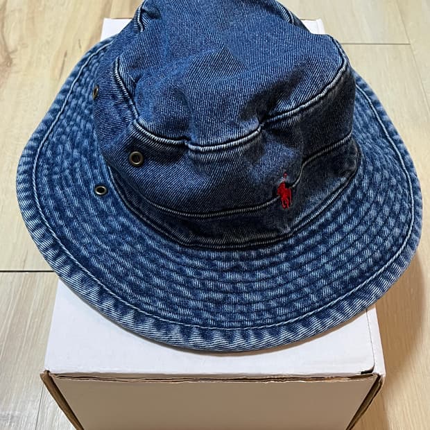 90s 올드 폴로 데님 버킷햇 (USA made)