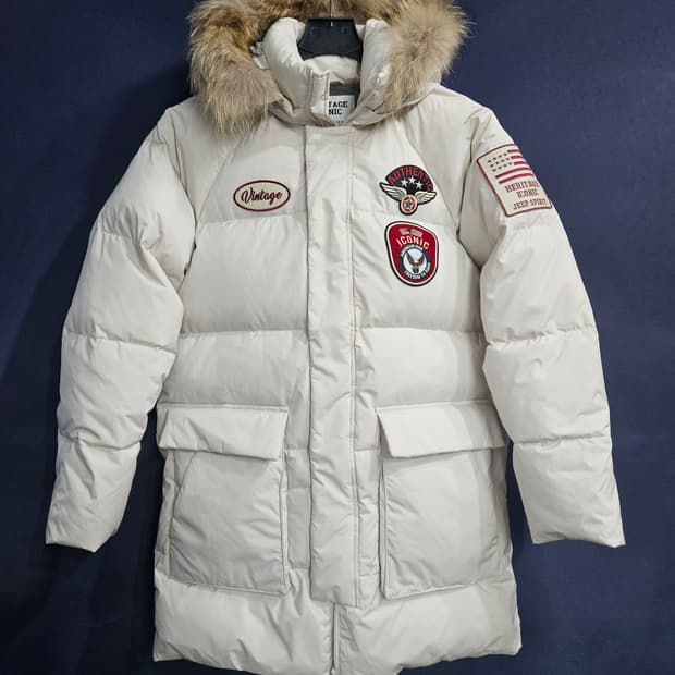 지프 아이보리컬러 남성 95~100 덕다운 패딩 