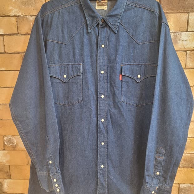 90' 리바이스 lvc 데님 웨스턴 셔츠 L