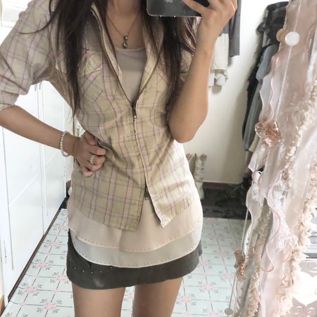 체크 셔츠 자켓