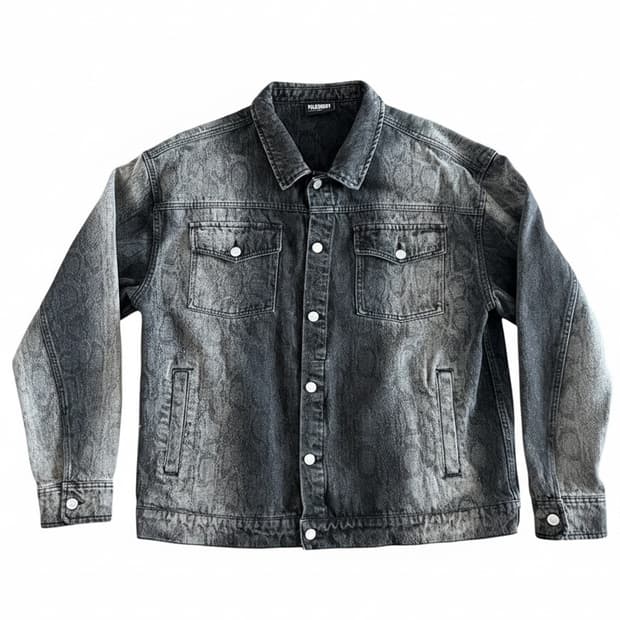 [XL] 플레져스 엔코어 트러커 스네이크 프린트 데님자켓