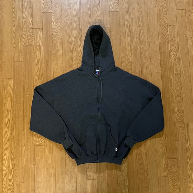 [XXL] 90s 빈티지 러셀 후드집업 차콜 그레이