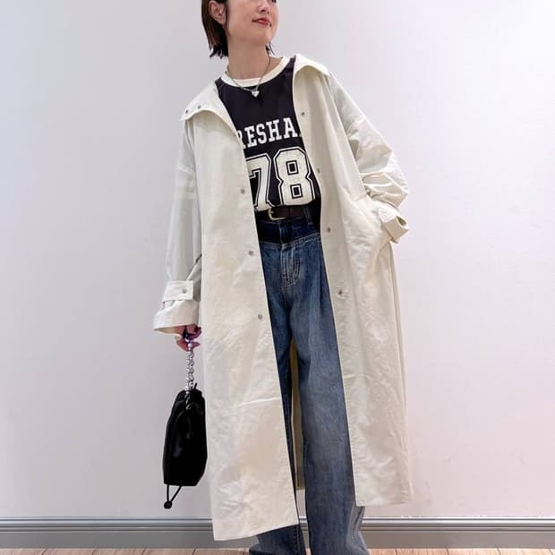 로리즈팜 스탠 카라 코트