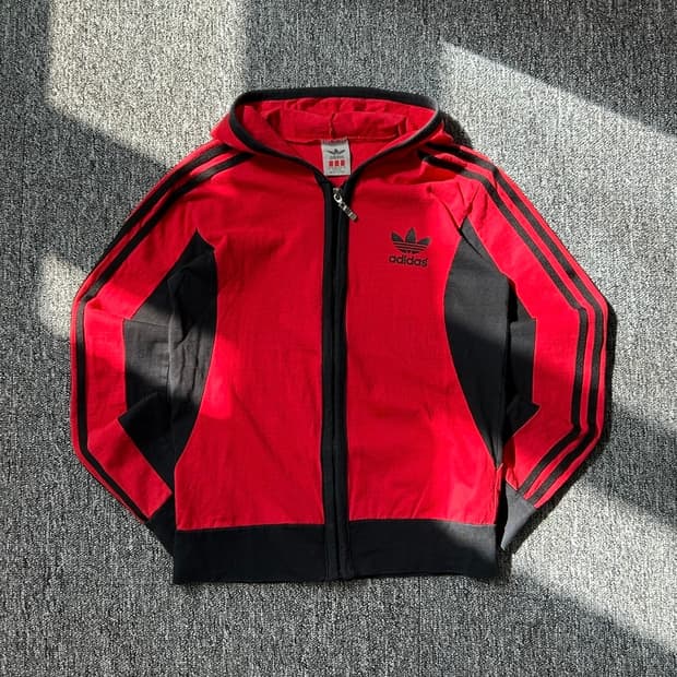 아디다스 jpn 파이어버드 레드 후드집업 