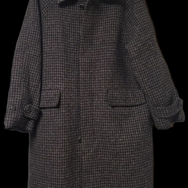 알렌느 3D 체크 울 발마칸 브라운 맥코트