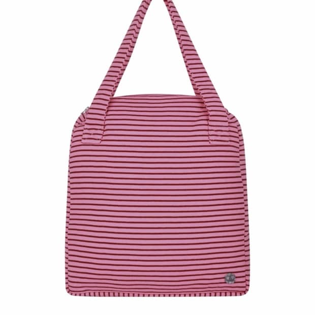038 stripe tote bag pink