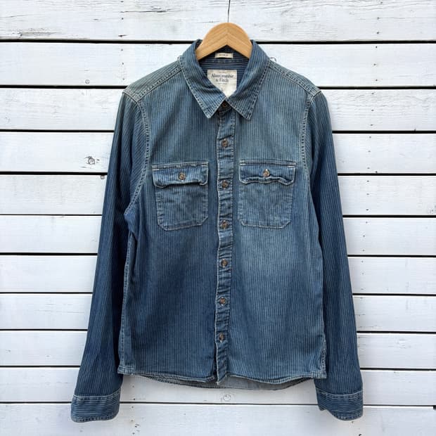 Abercrombie 아베크롬비 스트라이프 데님 셔츠