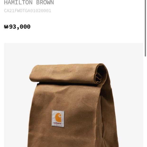 칼하트 WIP 해밀턴 런치백 브라운