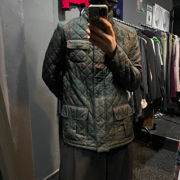 랄프로렌 타탄체크 퀄팅자켓