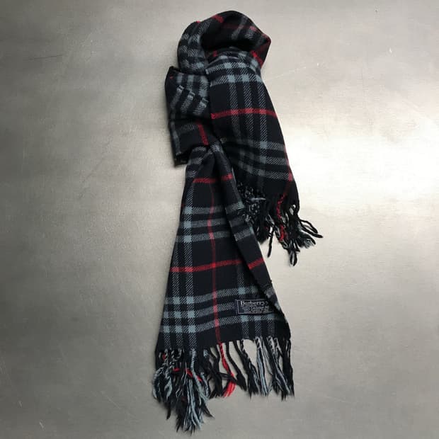 버버리 정품 캐시미어 머플러 네이비