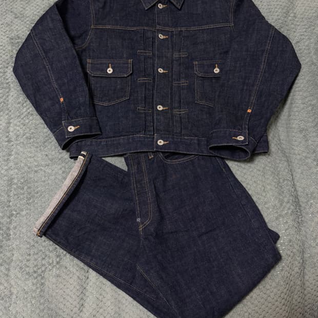 (M)아웃스탠딩 셀비지 데님 셋업 2세대 자켓 & 30s 바지