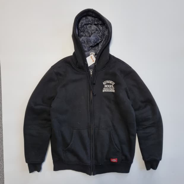 디키즈 플리스 후드집업 블랙