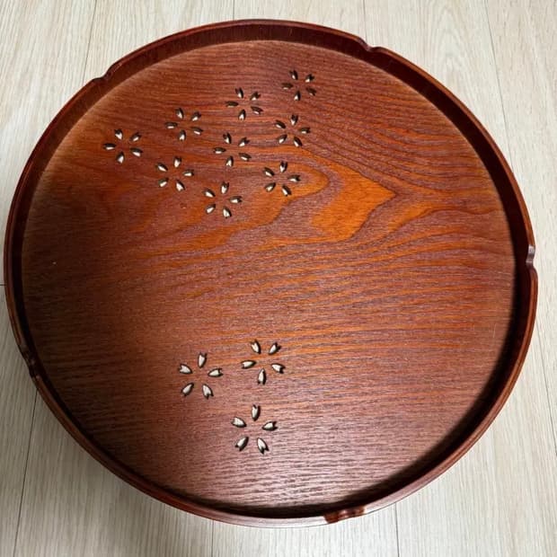 Wooden 원목 옻칠 꽃잎쟁반