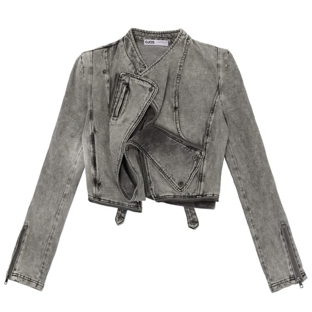 오호스 Span Denim Rider Jacket / Grey