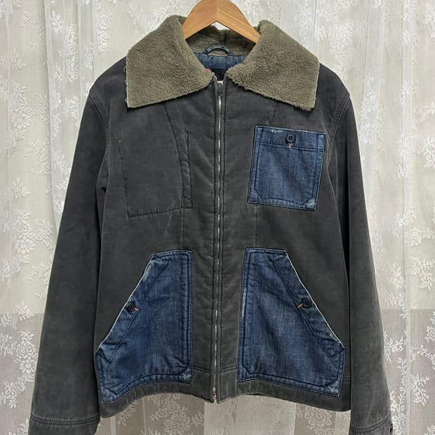 L) 디젤 데님 패치워크 양털 자켓