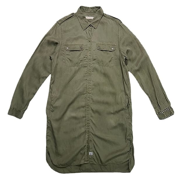 바버 카키 셔츠 원피스 UK 10