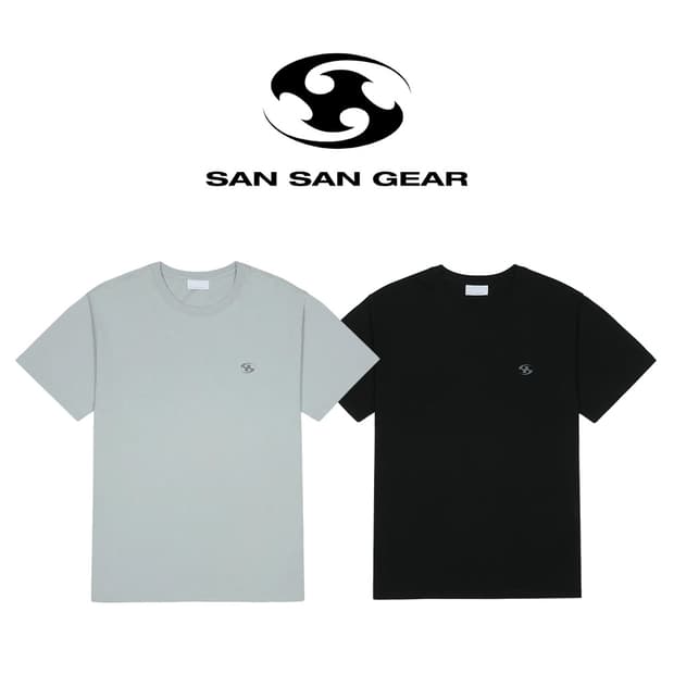 산산기어 로고 반팔 티셔츠 26SS 블랙 스카이블루 화이트 전사이즈