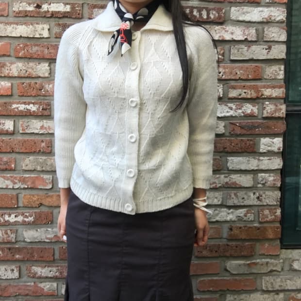 collar patterned cardigan 