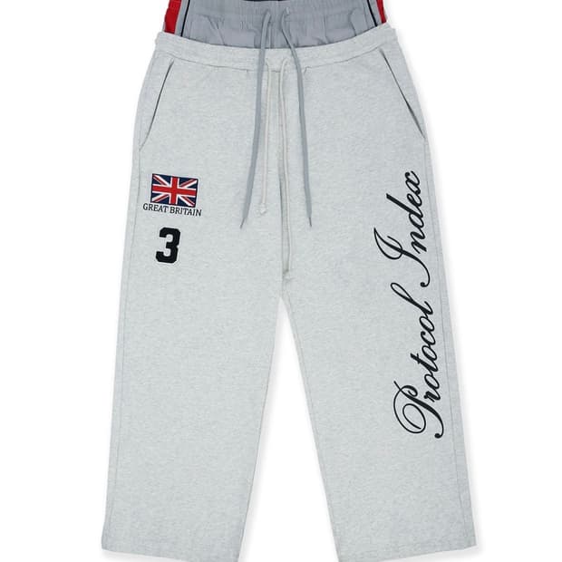 [1]프로토콜인덱스 3레이어드 스웻팬츠 오트밀 멜란지