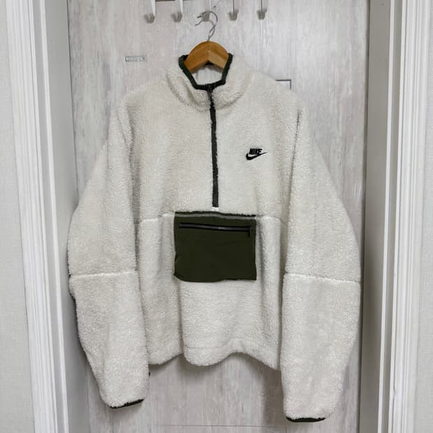 남성 100-105 / 나이키 오버핏 후리스 아노락 뽀글이
