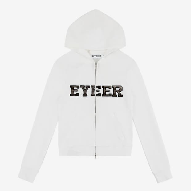 이와이이알 EYEER 패치 로고 슬림 후디 화이트