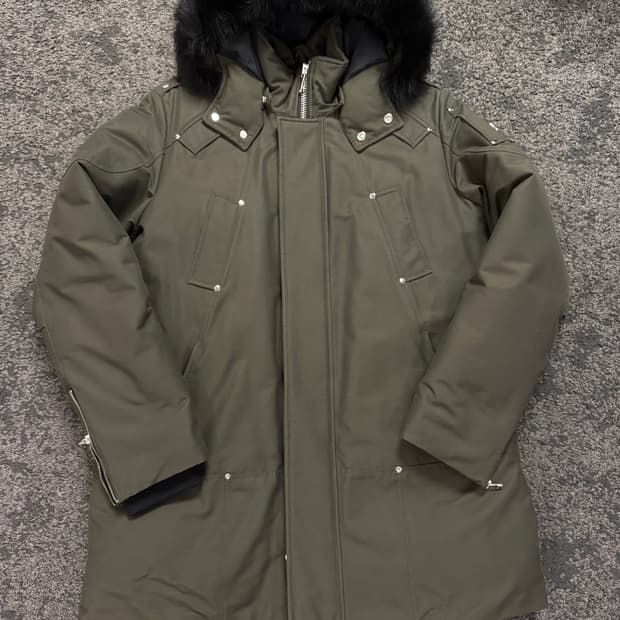 (XL) 정품 무스너클 스털릴블랙 폭스 퍼 파카 패딩 카키 상태최상