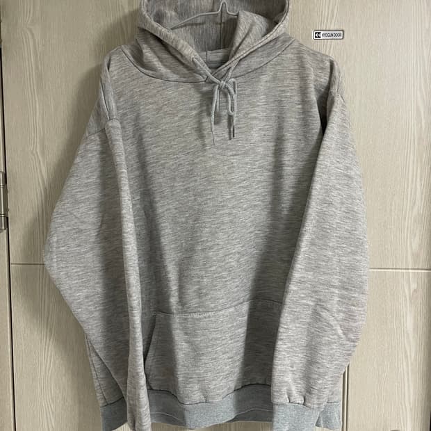 [L]그레이 기모 후드티