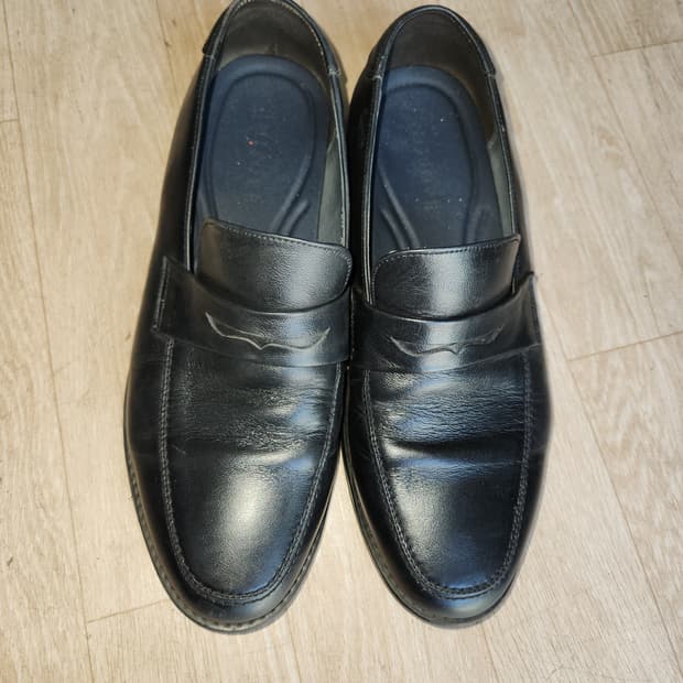 미소페 남성용 블랙 가죽 로퍼 260