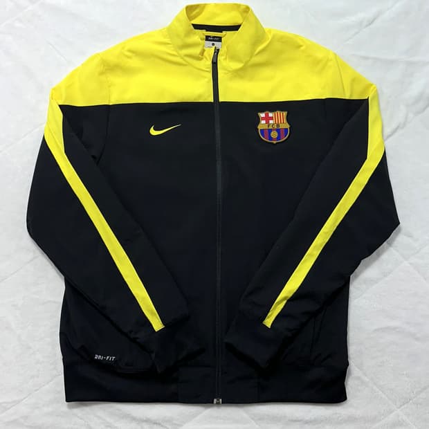 NIKE x FC Barcelona 옐로우 블랙 트랙자켓 DRI-FIT
