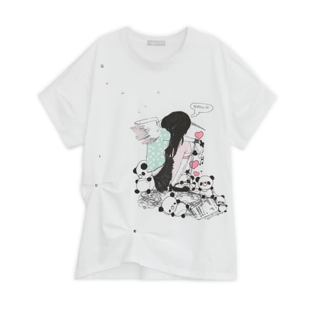 허그유어스킨 X LUCY loose 티셔츠 화이트