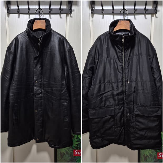 (세일)JPN 블랙 양가죽/패딩 점퍼 (양면)