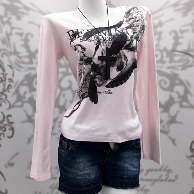 Gothic printing long sleeves