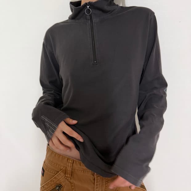 캐피탈 ORTEGA JERSEY HALF-ZIP LONG SLEEVE T