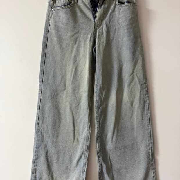 새상품 여자 기모 와이드 청바지 M