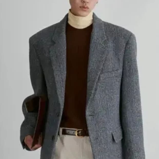 렉토(RECTO) 서스테이너블 울 블렌드 오버사이즈 자켓 - L사이즈